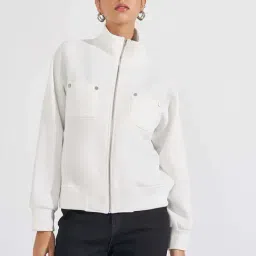 Styli White Plain Jacket-image-116