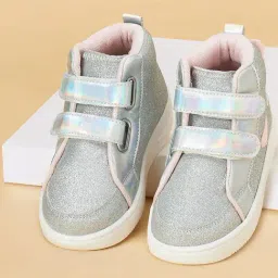 Pantaloons Junior Kids Silver Ankle High Sneakers-image-12