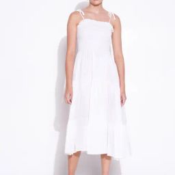 SHOWOFFFF White Cotton Regular Fit Dress-image-83