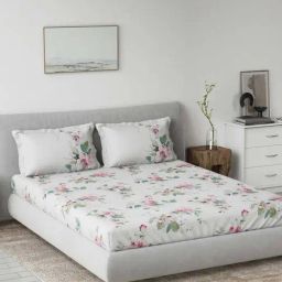 Ddecor Live beautiful Radiance Pink 144 TC Cotton King Bedsheet with 2 Pillow Covers-image-24