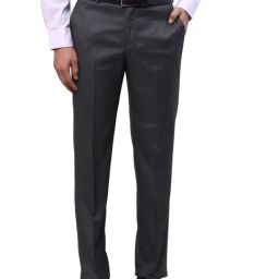 Park Avenue Grey Regular Fit Striped Trousers-picture-14