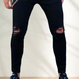 LINARIA Men Classic Slim Fit Slash Knee Jeans-image-58