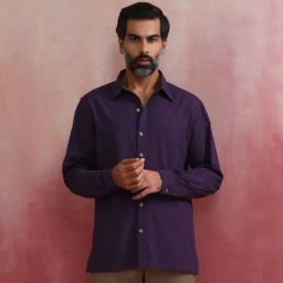 Truebrowns Rangrez Purple Cotton Regular Shirts-image-83