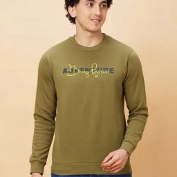 Being Human Green Regular Fit Graphic Print Sweatshirt-95