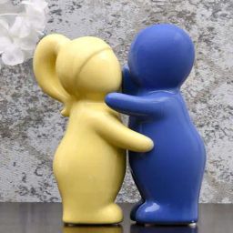 @home Yellow & Blue Resin Two Children Hugging Decorative Showpiece - Set of 2-image-25