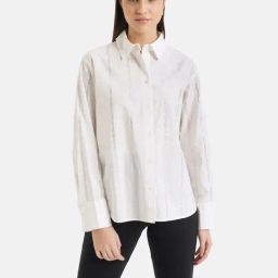 Kazo White Cotton Embellished Shirt-image-68