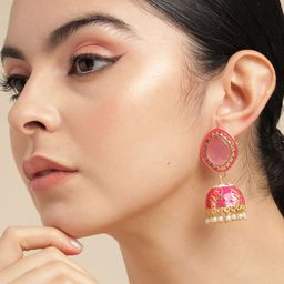 Anouk Gold-Plated Beaded Dome Shaped Jhumkas Earrings-30
