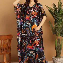 Secret Wish Black Printed Kaftan-image-76