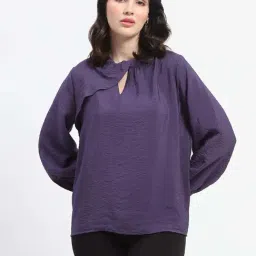 MADAME Purple Plain Top-image-30