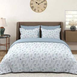 Layers Home Easy 100% Cotton 144 TC Floral Print Double Bedsheet with 2 Pillow Covers-picture-10