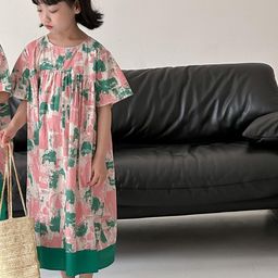 LULU & SKY Girls Flared Sleeve Empire Midi Dress-image-86