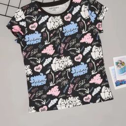 Pantaloons Junior Girls Black Iris Cotton Printed T-Shirts-image-6
