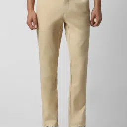 Van Heusen Beige Cotton Slim Fit Texture Trousers-picture-19