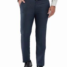 Raymond Blue Slim Fit Texture Trousers-image-101
