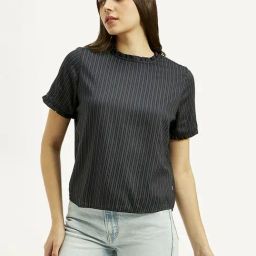 Levi's Charcoal Grey Regular Fit Striped Top-image-51