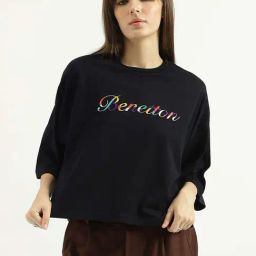 United Colors Of Benetton Black Cotton Regular Fit Embroidered T-Shirt-picture-35