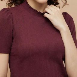 Code By Lifestyle Wine Regular Fit Top image 5