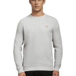 Louis Philippe Grey Regular Fit Texture Sweatshirt-picture-3