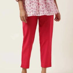 Fabindia Fuchsia Cotton Pants-image-36