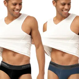 Freecultr Pot Black & Prussian Blue Comfort Fit Briefs - Pack of 2-image-70