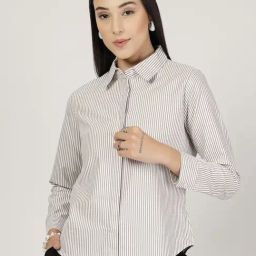 Style Quotient Brown Blended Striped Shirt-image-75