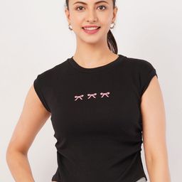 Deshi Girl Women Typography Slim Fit T-shirt-image-96