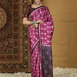 Saree mall Warli Silk Blend Designer Bagru Sarees-image-95