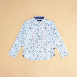 Pantaloons Junior Light Blue Printed Full Sleeves Shirt-picture-34