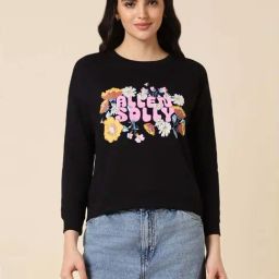 Allen Solly Black Floral Print Sweatshirt-image-66