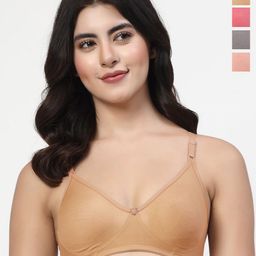 LILYWomen Pack Of 4 Seamless Non Padded T Shirt Bra-picture-23