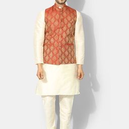 Ethluxis Men Regular Dupion Silk Kurta with Churidar-18