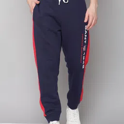 GANT Men Navy Blue Solid Cotton Joggers-image-93