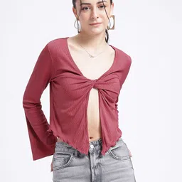 glitchez Girlboss Glam Self-Design Twisted Front Open Top image 2