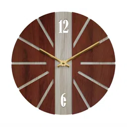 12 fox Coffee Brown Wooden Analogue Wall Clock-picture-13