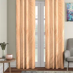 Aura Peach Coloured 2 Pcs Door Curtain-56
