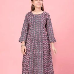 Aarika Kids Grey Floral Print Kurti-image-67