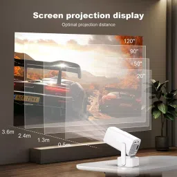 XElectron Smart Projector Remote Focus 1080P & 4K Support Rotatable Design with Auto & 4D Keystone White & Black, C7 Techno image 2