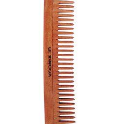 WOODYKRAFT Handmade Natural Pure Healthy Neem Single Big Tooth Wooden Comb - Brown-4
