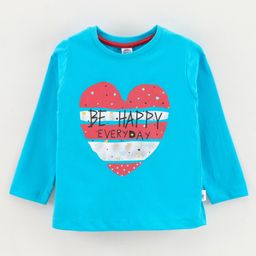 Teddy Full Sleeves Top Text Print - Blue-picture-15