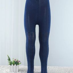 Cute Walk by Babyhug Cotton Blend Knit Anti Bacterial Tights Cable Knit Design - Navy Blue-image-37