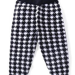 Babyhug Full Length Fleece and Woolen Lounge Pant Abstract Design - Black-picture-20