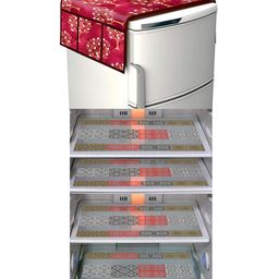 Dakshya Industries Fridge Top Cover and Fridge Mat Combo Set of 5-16