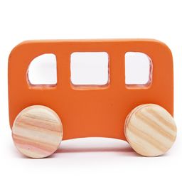 OPA Toys Wooden Push & Pull Emergency Toy Vehicle car Set - School Bus Small Size Piece 1 - Development Toy, Indoor & Outdoor Toy-5
