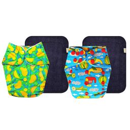 DUMBLEDO Premium Cloth Diaper with Leak-Proof, Absorbent 6-layer Black Insert - Dryfeel with Comfortable Fit for 3 Months to 3 Years, Pack of 2-18