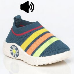 Lil Lollipop Striped Musical Shoes - Navy Blue-image-3
