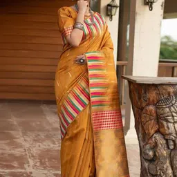 RAJGRANTH Woven Design Pure Silk Banarasi Saree-image-18
