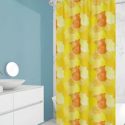 ArtzFolio Yellow & Orange-Colored Printed Waterproof Shower Curtainn-image-74