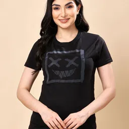 Louis Bayrad Women Cotton Printed Round Neck T-shirt-image-7