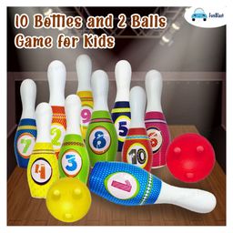 FunBlast Kids Bowling Play Set Toys with 10 Bottles and 2 Balls Game  Multicolor image 2