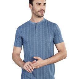 BE POSITIVE Men Self Design Henley Neck Slim Fit T-shirt-image-65